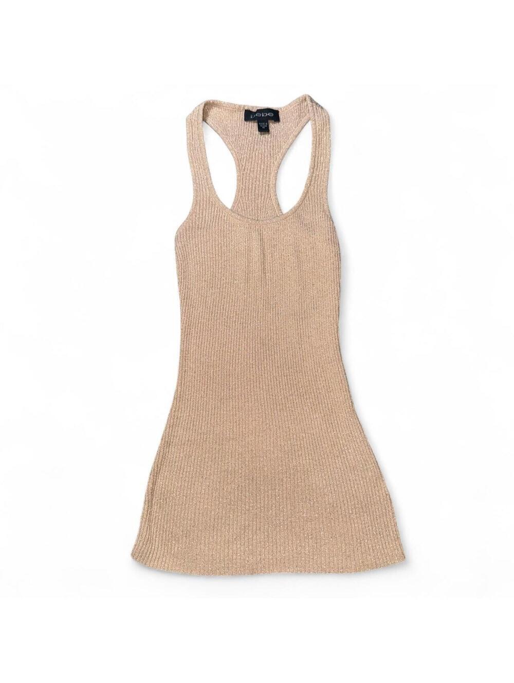 Vintage Bebe Metallic Knit Racerback Top